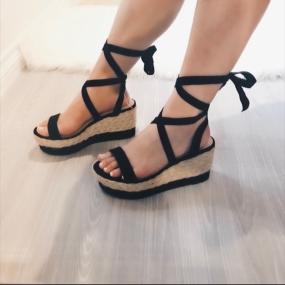 Last few! Lace up Espadrille Sandal Wedge - Picture 2 of 3